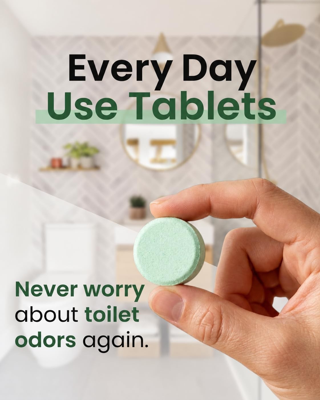 Toilet Deodorizer Tablets – Drop One In and Go – 60 Count Citrus Scent – Odor El
