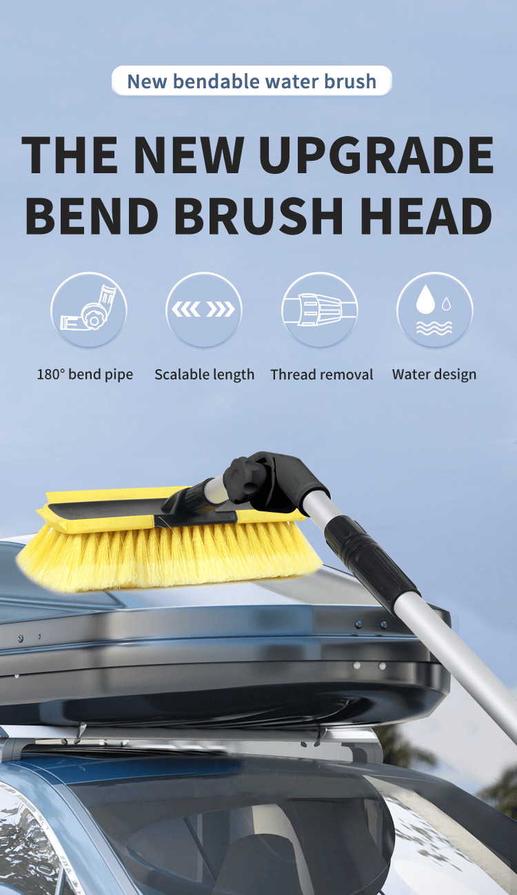 Automotive surface cleaning tool featuring a retractable elastic silicone brush