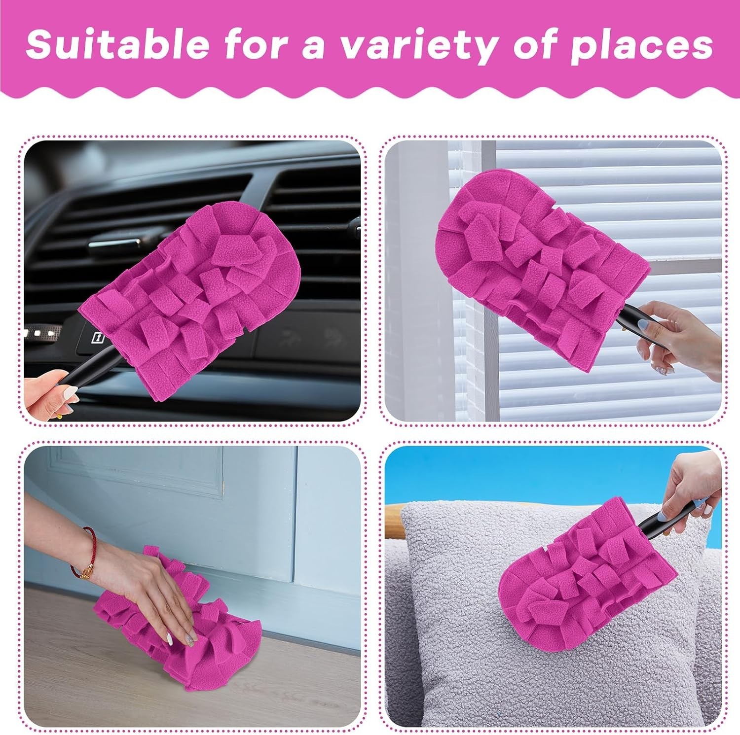 6 Pcs Duster Refill Reusable Fleece Duster Refills Feather Flat Dusters Multi…