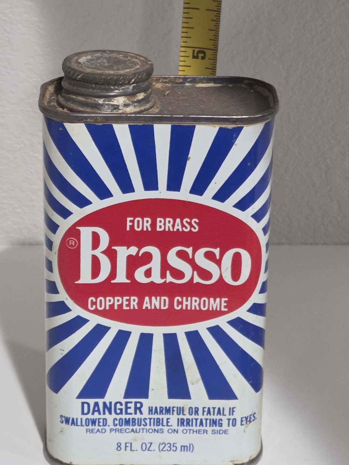 Vintage BRASSO Metal Polish 8 Fl. Oz Tin. For Brass Copper Chrome