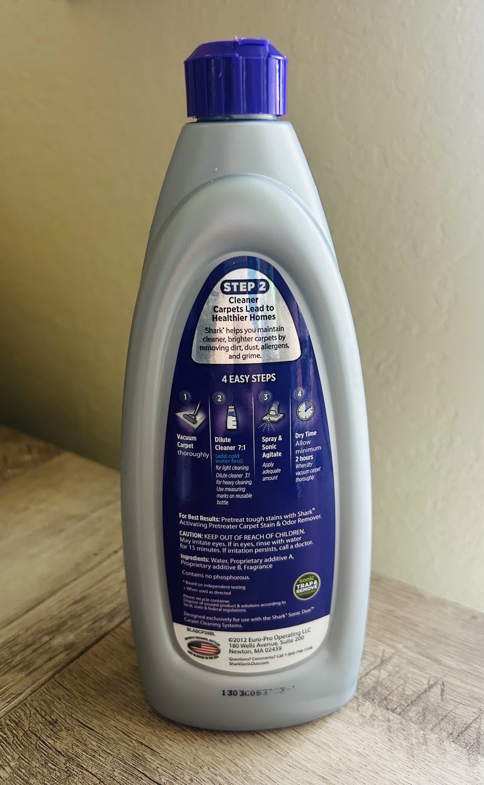 Shark Low Moisture No Rinse Carpet Shampoo English Lavender 28 fl oz READ