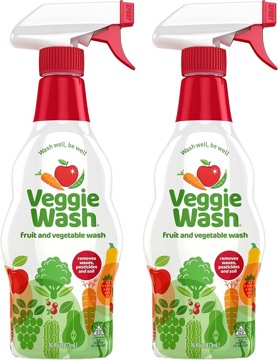 Natural Fruit & Vegetable Wash – 16 Oz Spray, Pack of 2 for Pure Produce