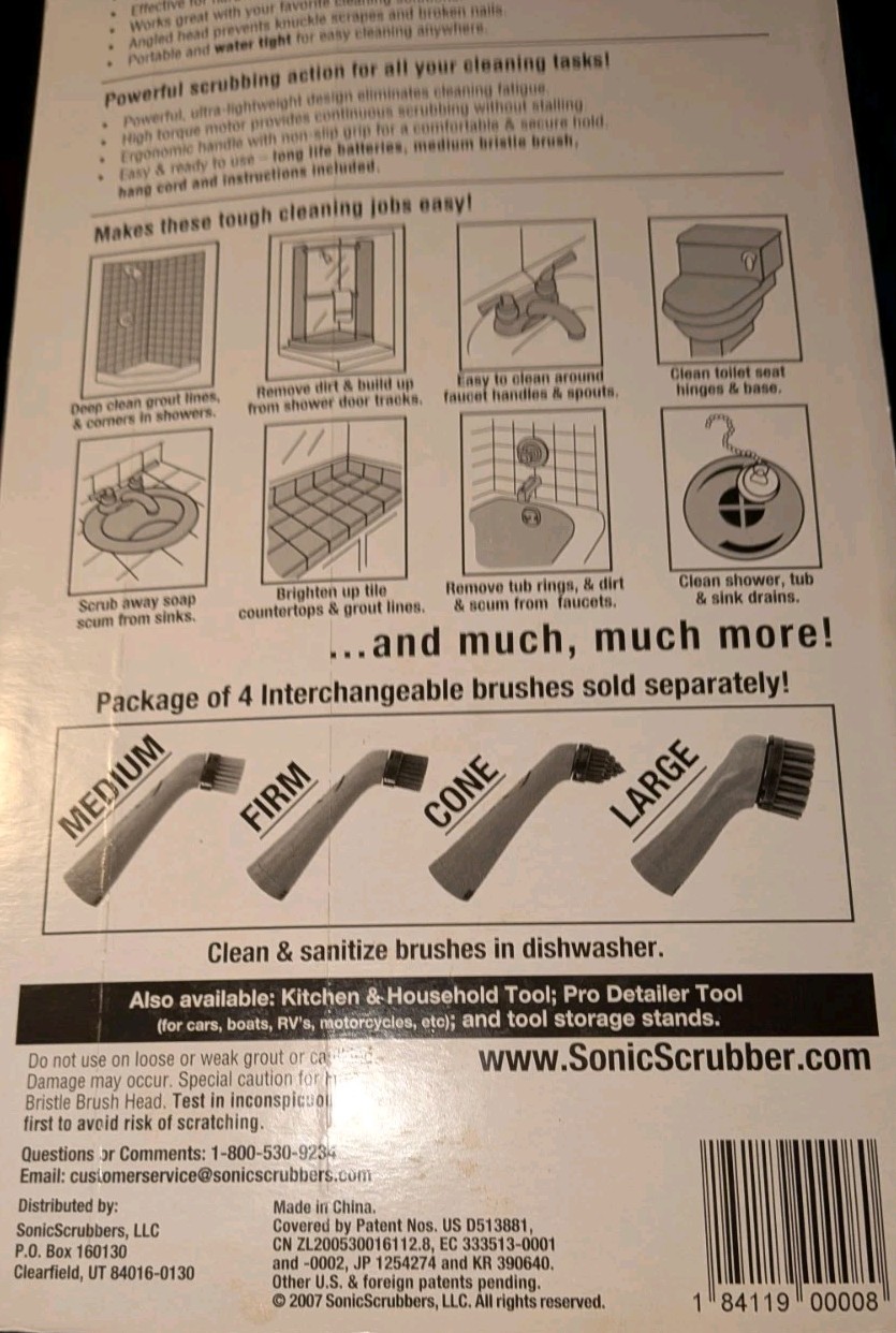 Sonic Scrubber ~ Bathroom Power Cleaner Tool