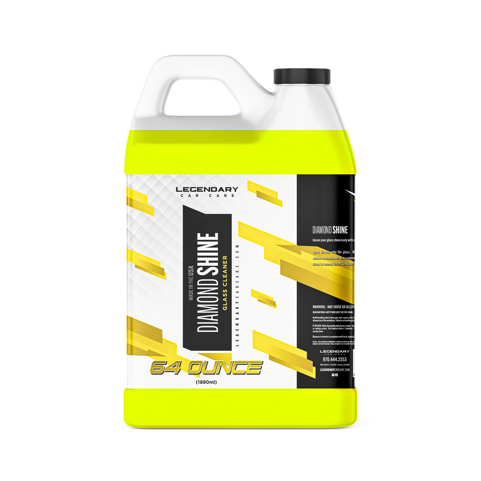Legendary Diamond Shine Glass Cleaner – No-Streaks – Added Clarity – Tint Safe –