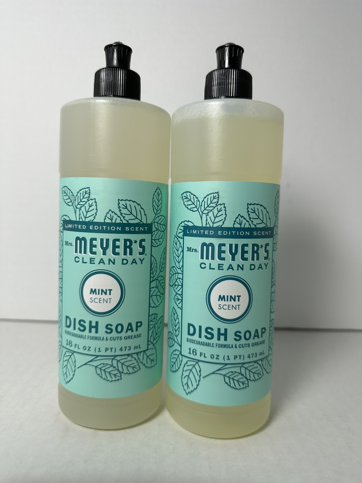 Mrs. Meyer’s Clean Day Liquid Dish Soap, Mint Scent 16 Fl Oz (Pack of 2) *Read*