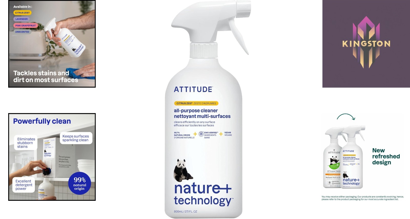 27.1 Fl Oz ATTITUDE All Purpose Cleaner – Powerful Citrus Cleaning Spray