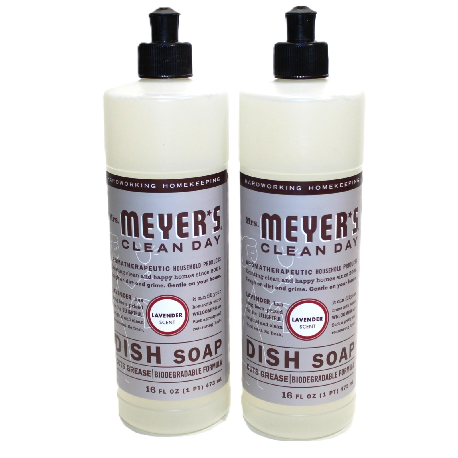 Lot of 2 Mrs. Meyer’s Clean Day Dish Soap Lavender 16 fl oz (473 ml)