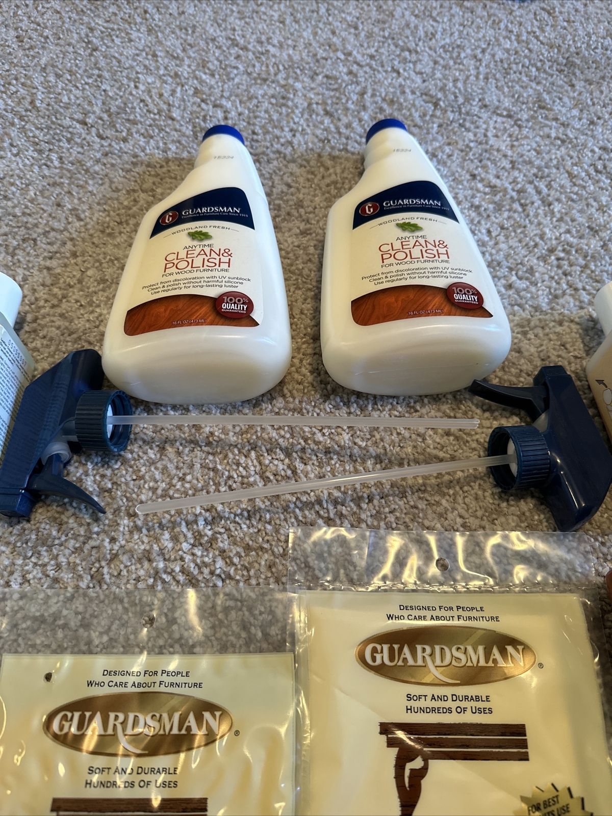 Guardsman Furniture Care Kit. Leather Cleaner, Hardwood, Dusted. Brand New