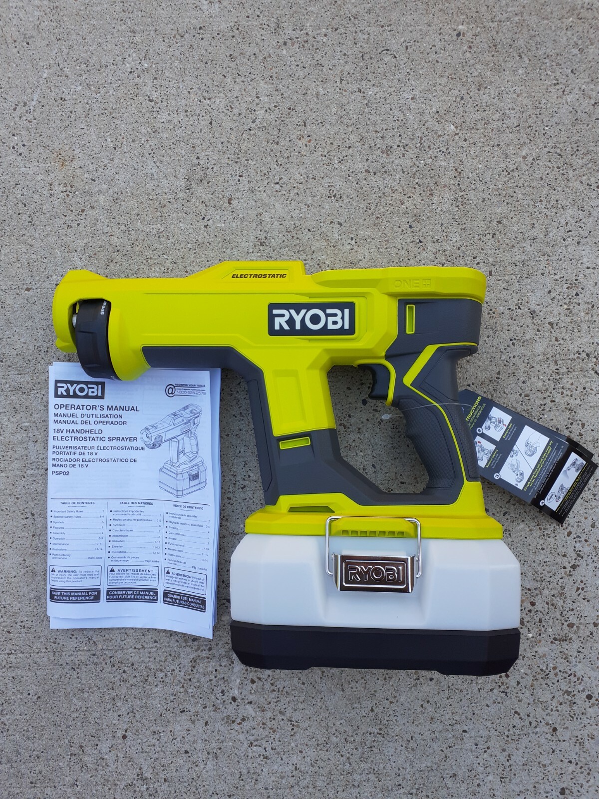 New RYOBI 18V ONE+ Cordless Handheld Electrostatic Sprayer PSP02 Tool Only