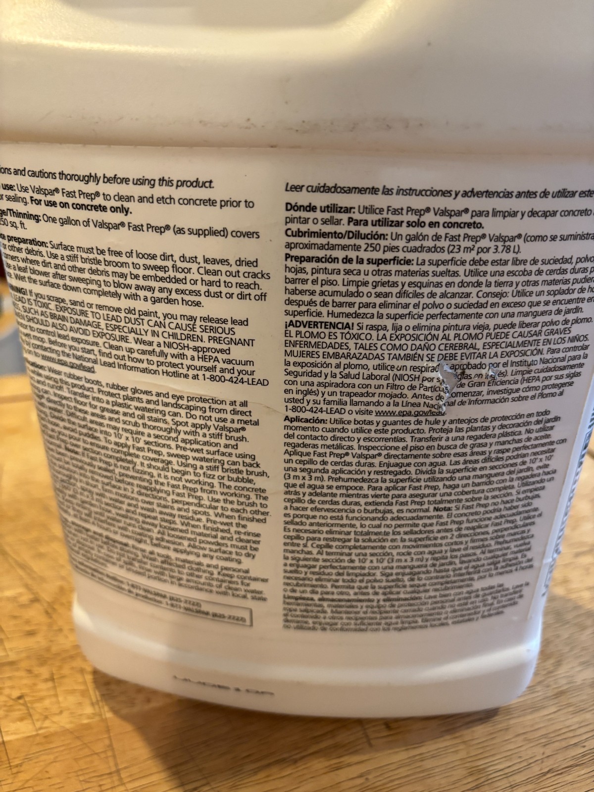 Valspar Fast Prep Indoor/Outdoor Surface Cleaner Solution – Lot 2 – 1 Gallon Ea.