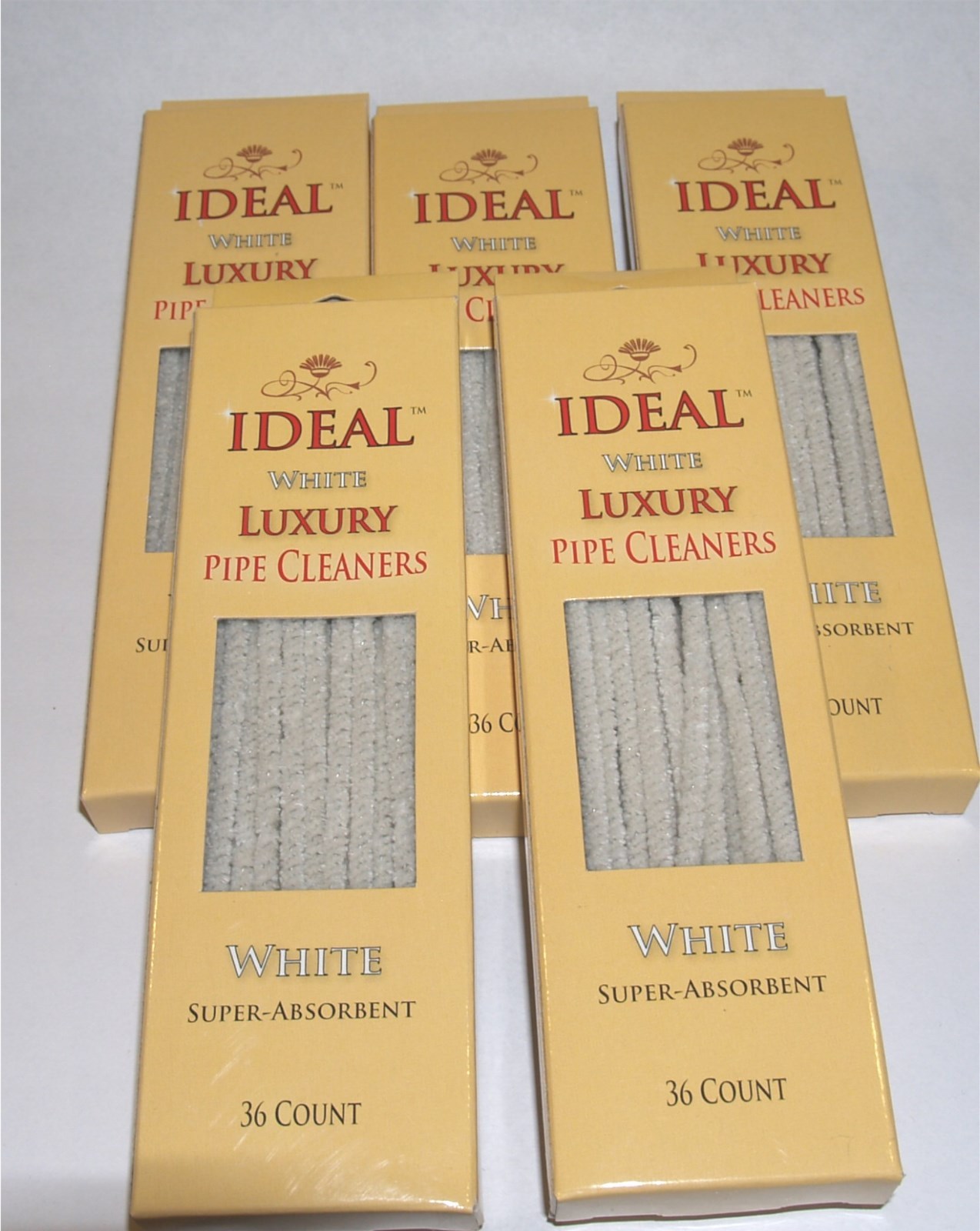COTTON WHITE PIPE CLEANER STEMS 5 BOXES 180 pcs