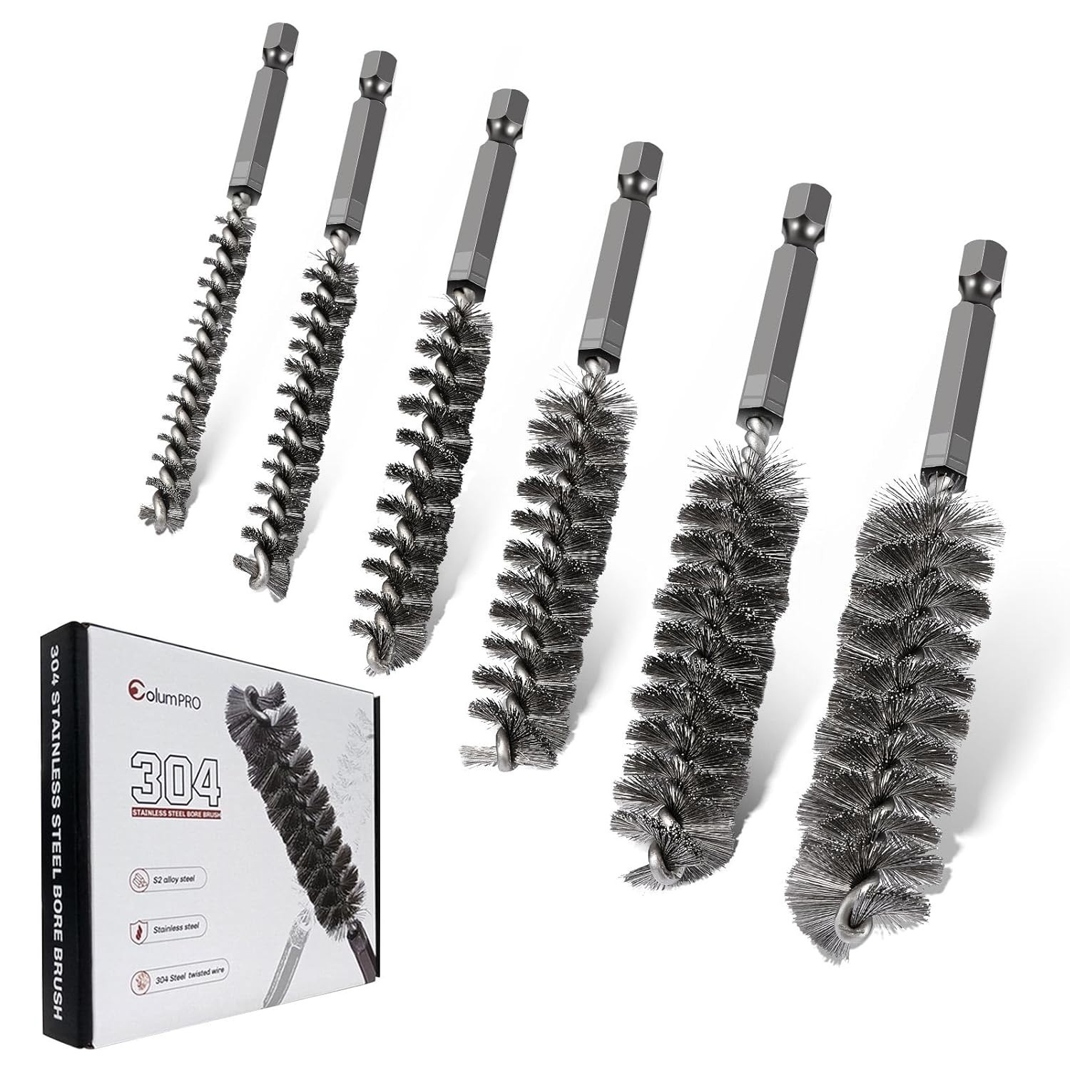 cepillo limpieza tuberia acero inoxidable 6 piezas broca taladro herramientas