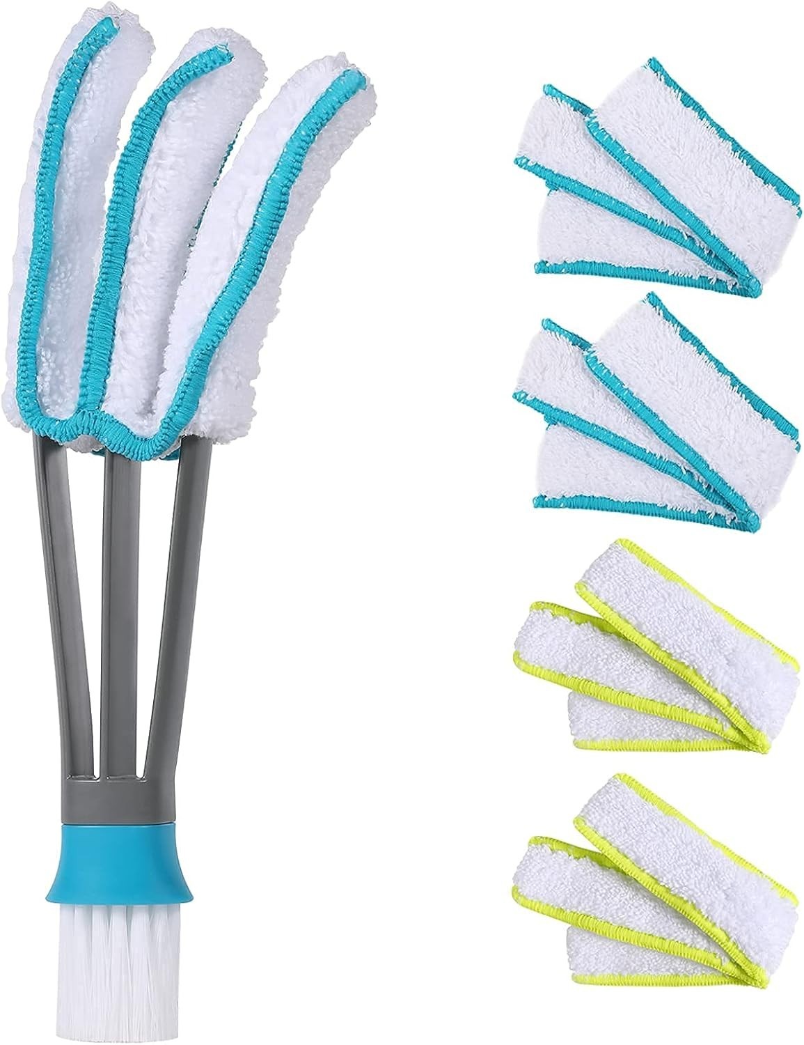Efficient Window Cleaner Duster with 5 Washable Microfiber Sleeves – 10″ Long