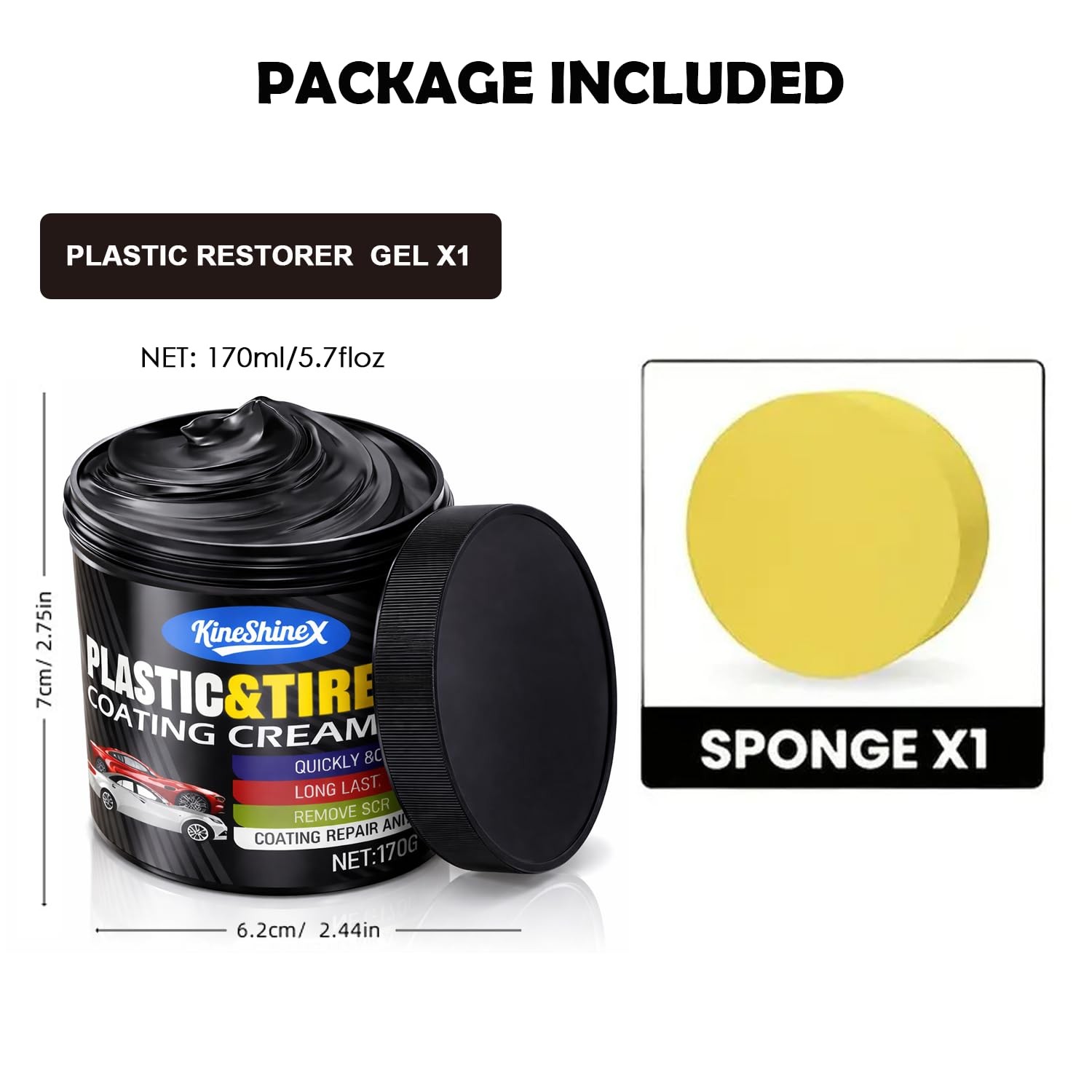 Black Trim Restorer, Plastic Restorer for Cars – Restore Faded Bumpers, Plastic,