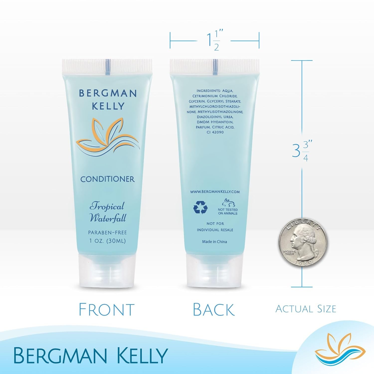 BERGMAN KELLY Hotel Toiletries Bundle (Tropical Waterfall, 1 oz each, 200 Piec