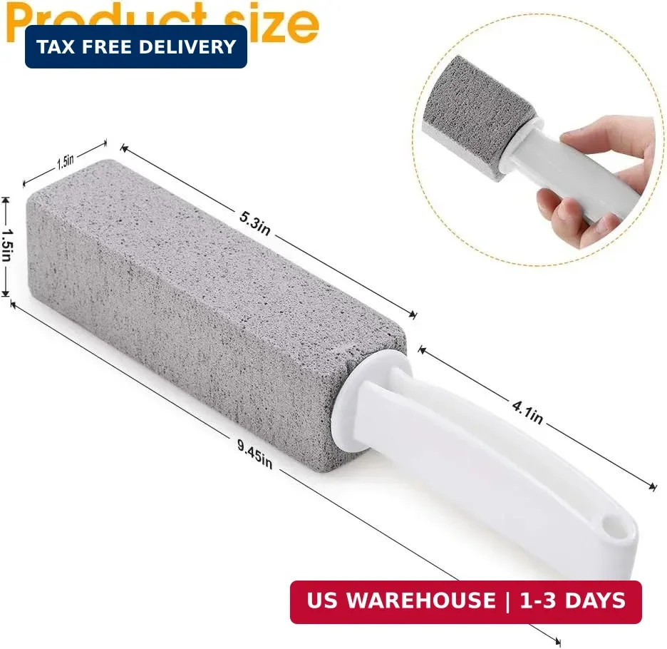 Kadden 2 Pack Pumice Stone Toilet Bowl Cleaner with Handle, Hard Water Ring Remo