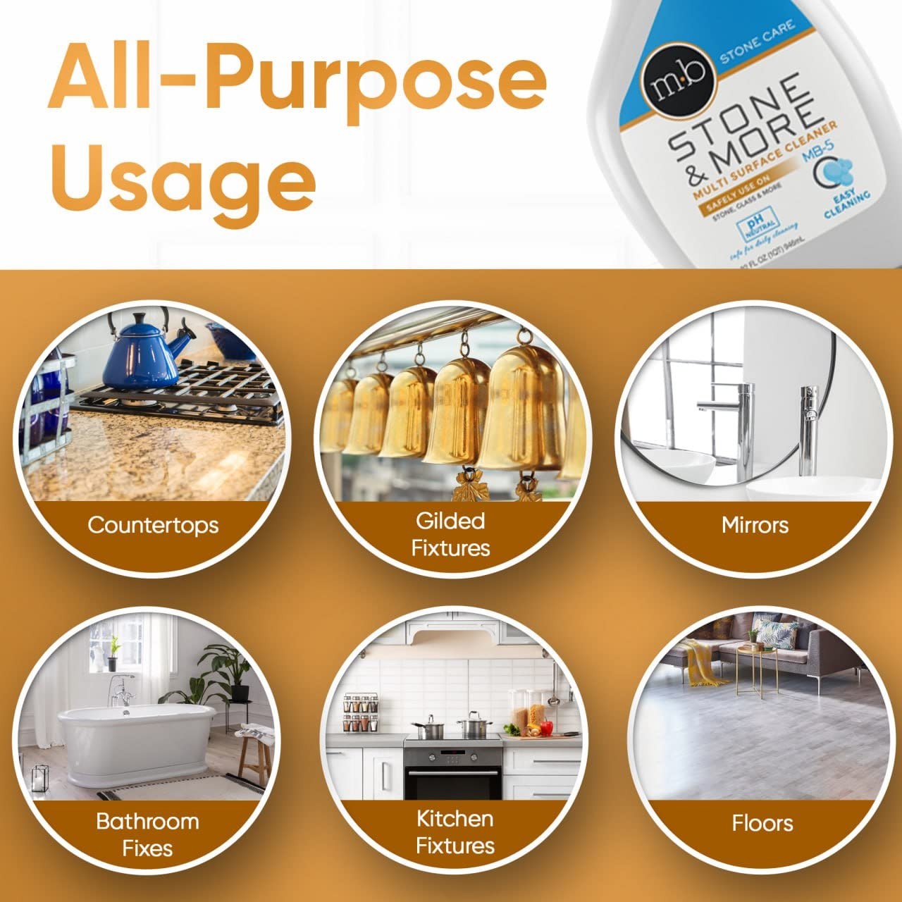 MB-5 Stone & More, All Purpose Cleaning Spray Kitchen Counter Cleaner Spray f…
