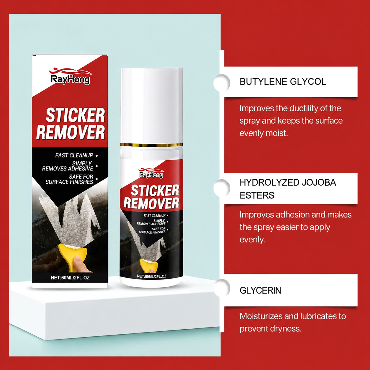 Powerful Automotive Adhesive Remover Spray Dissolves Sticky Tap Glue Decal Resid