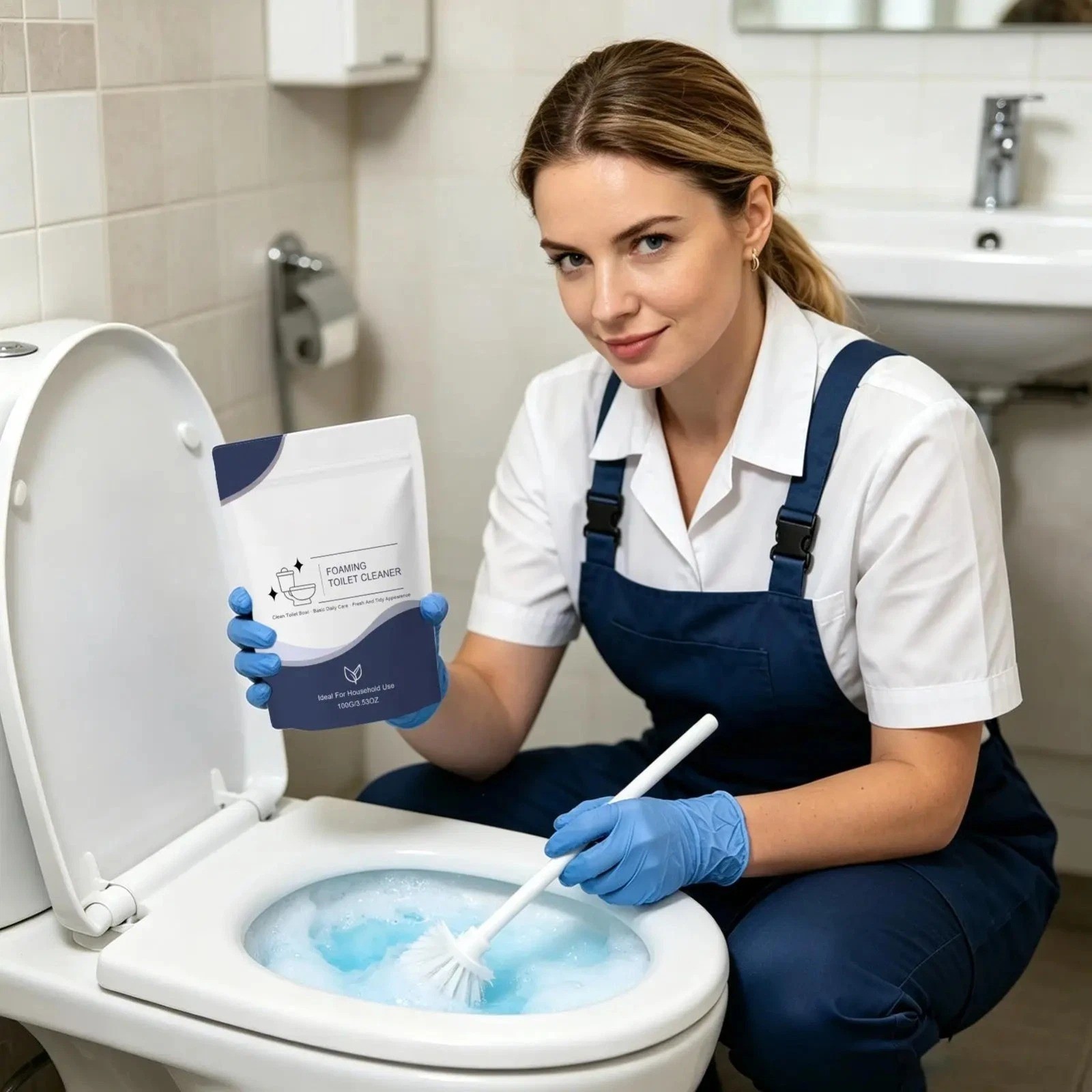 Restorabowl Foaming Cleaning Powder Fresh Scent Fast Dissolving Daily Care
