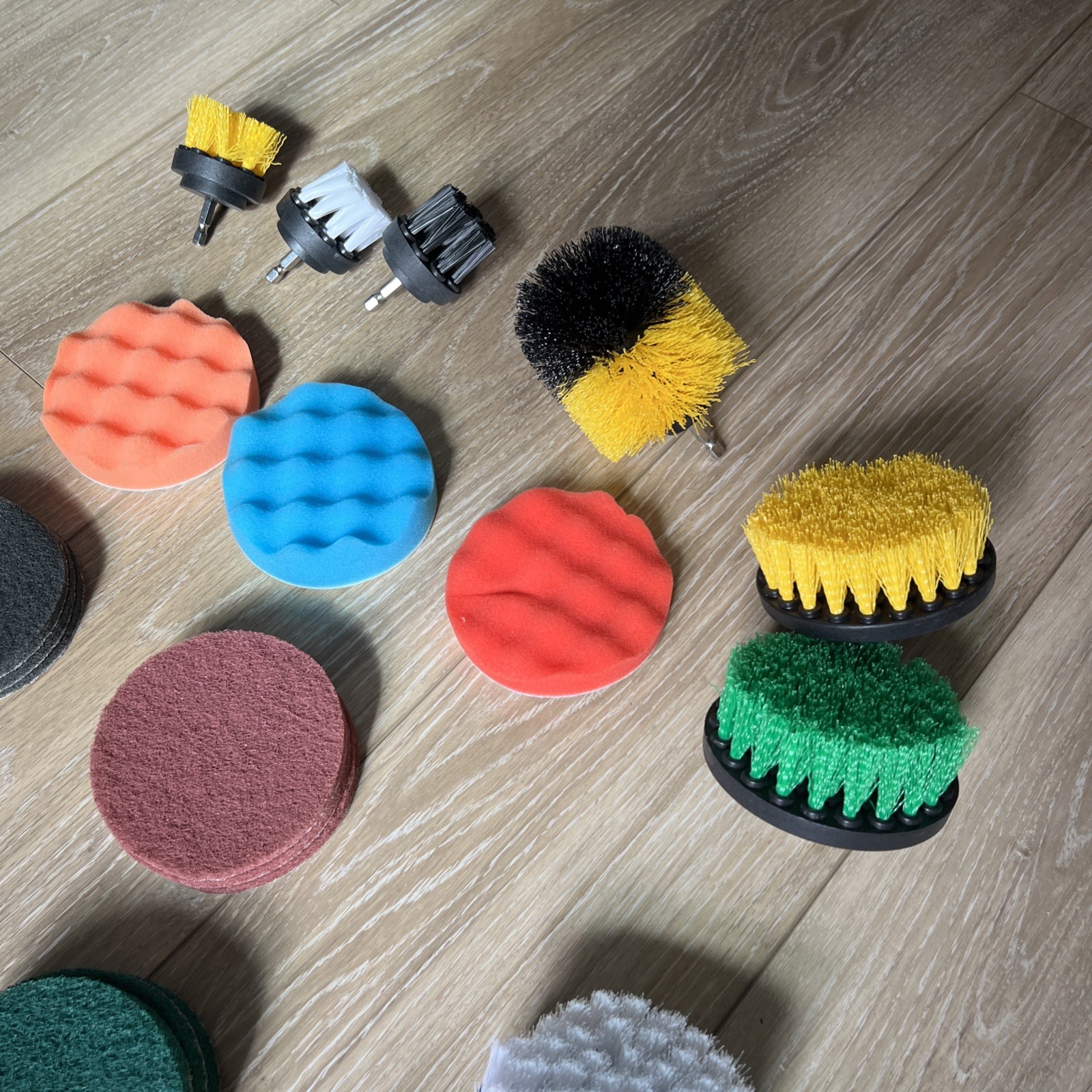 24 Piece Drill Brush Attachment Set,Drill Scrubber Brush Kit Include Scrub Pads