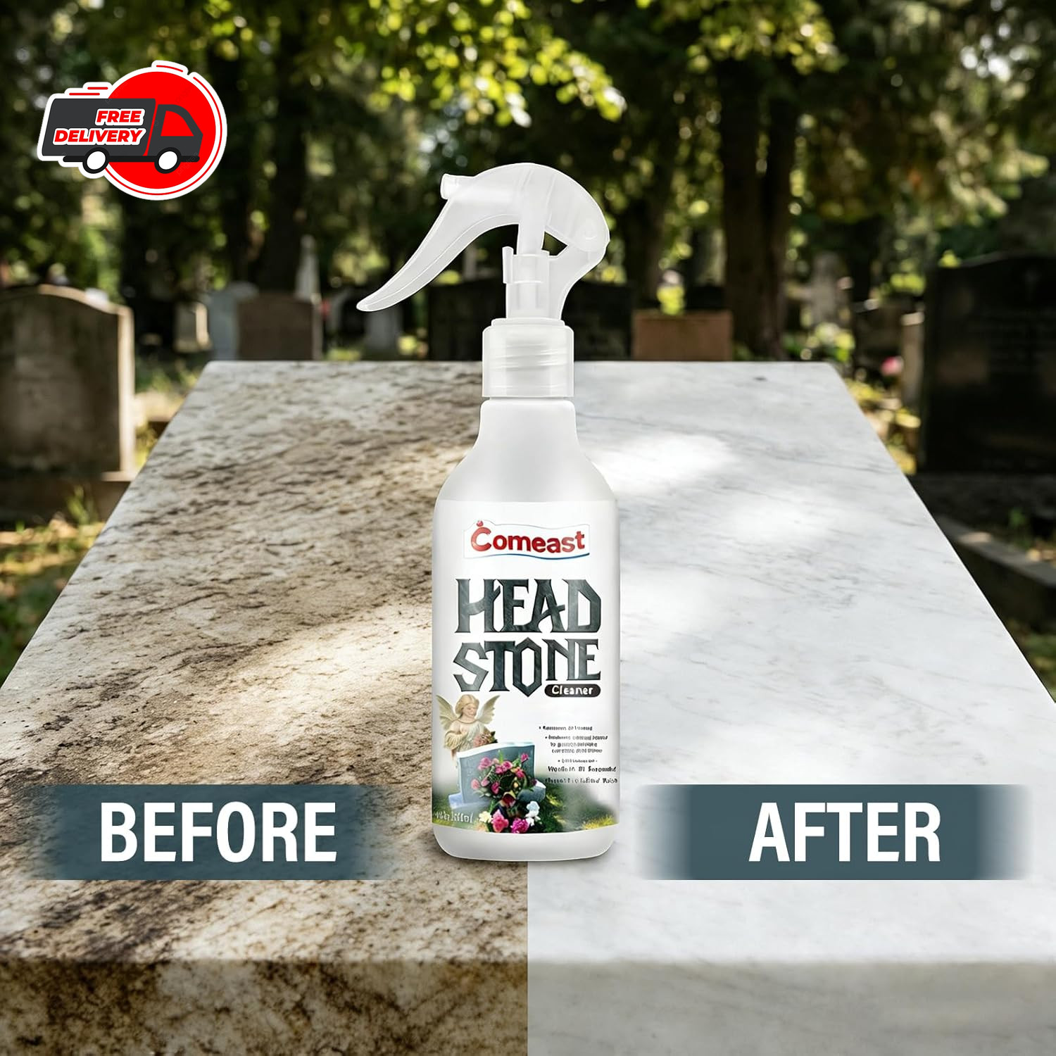 Headstone Cleaner for Graves, Cemetery, Gravestone, Tombstone Cleaner Solution R
