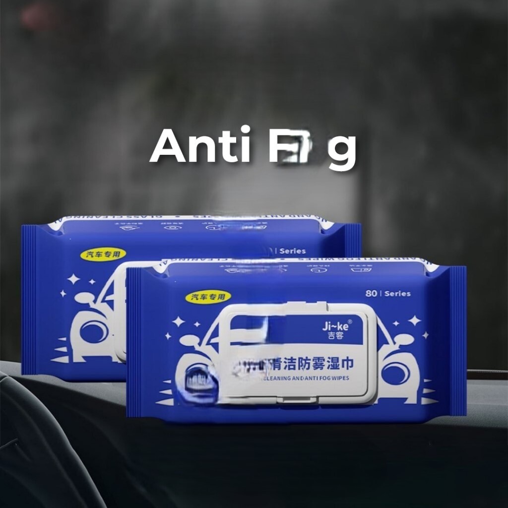 Car Mirror Cleaning Wet Wipes Car Glass Mirror Care Anti Fog 80pcs per Bag
