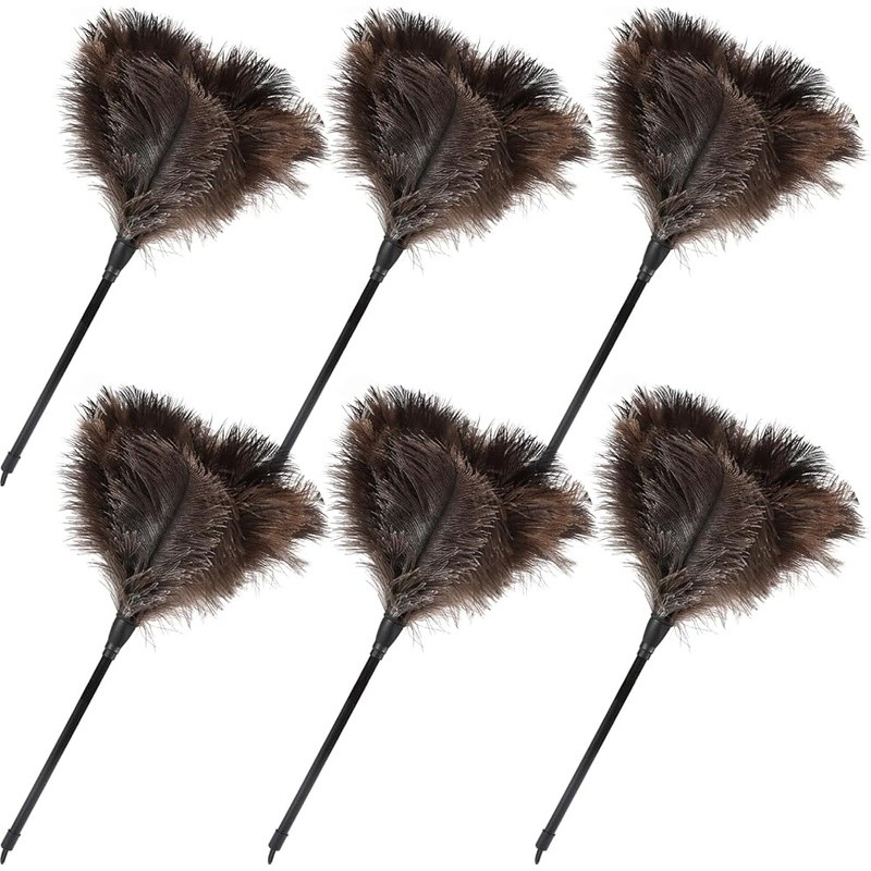 6 Mini Ostrich Feather Dusters Lightweight Reusable Household Cleaning Tool New