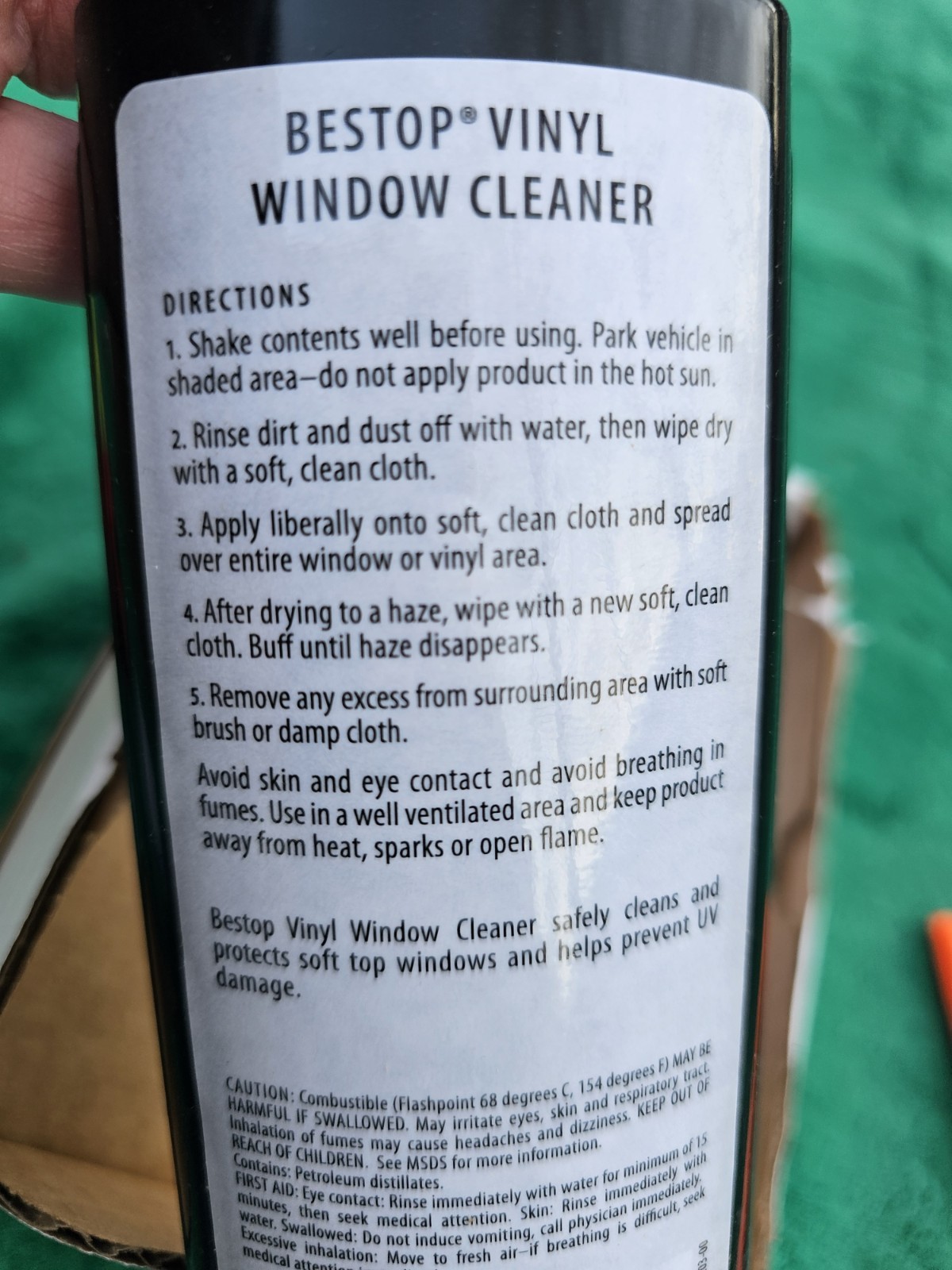 Bestop Vinyl Window Cleaner and Protectant Jeep Soft Tops 8oz Interior Ext Best
