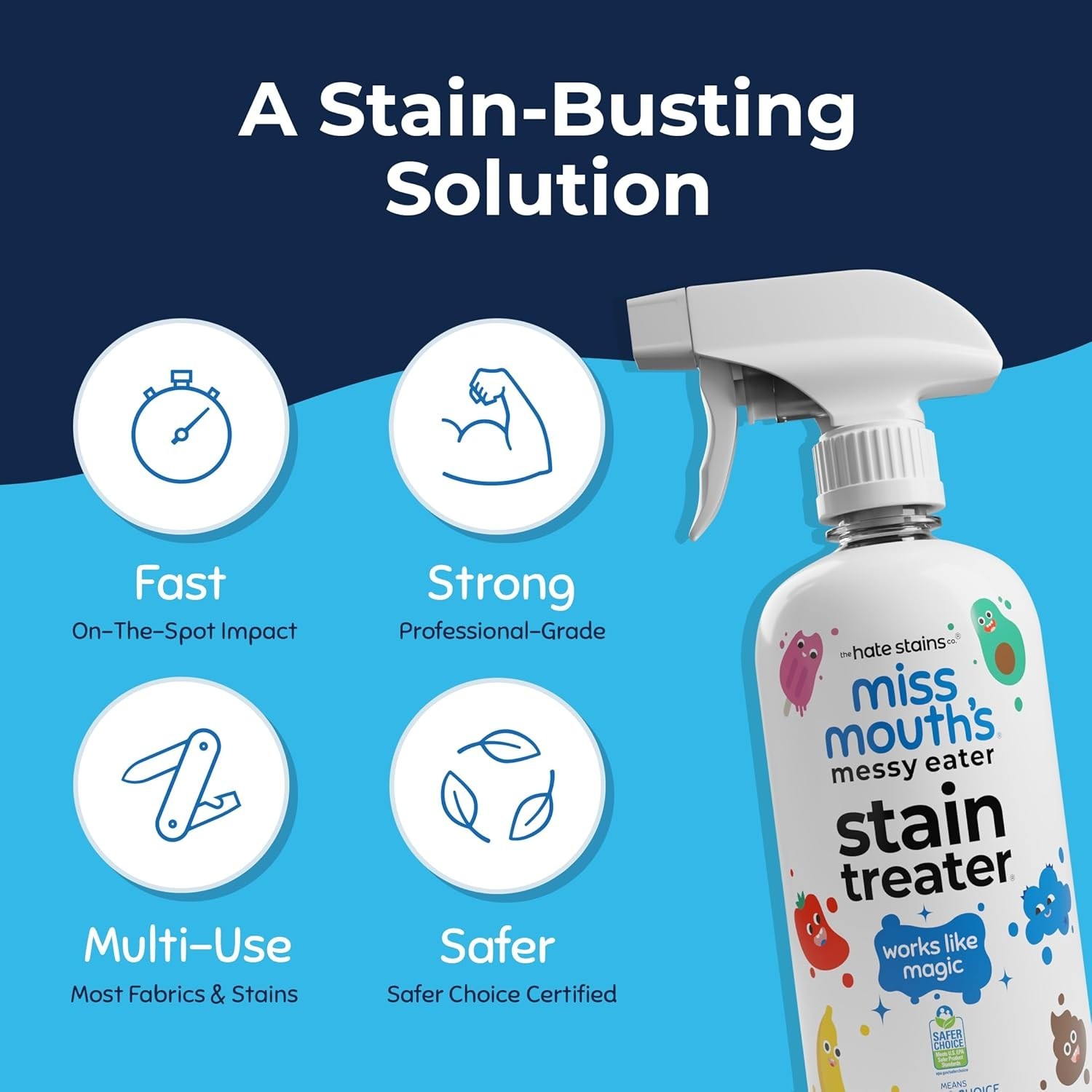 Fragrance-Free 16oz Stain Remover for Kids – Tough on Stains, Gentle on Fabric