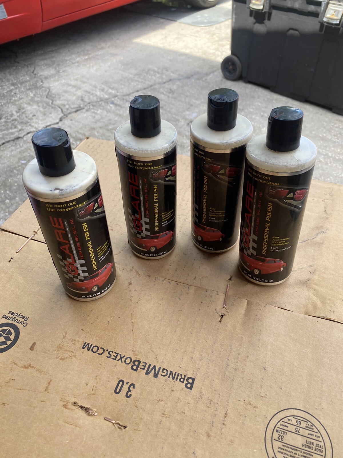 GLARE Ultra 2000 PROFESSIONAL AUTO CAR PAINT POLISH WAX 12OZ 4 BOTTLE LOT NEW!