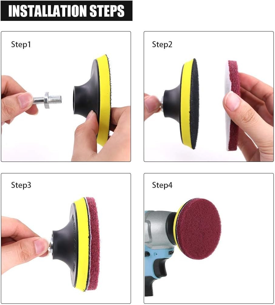 All-in-One 16PCS Drill Power Scrubber Kit – 3 Stiffness Levels for All Surfaces