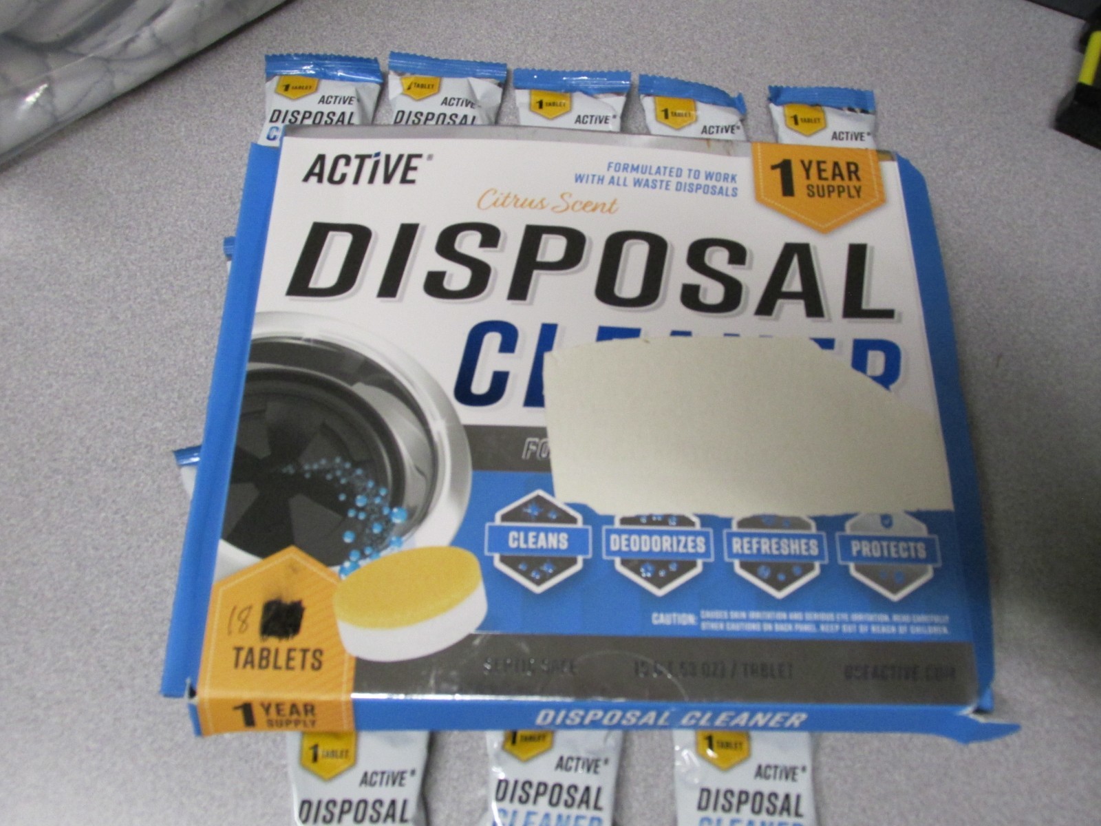 Active 18ct. Tablets Disposal Cleaner Citrus Scent Open Box