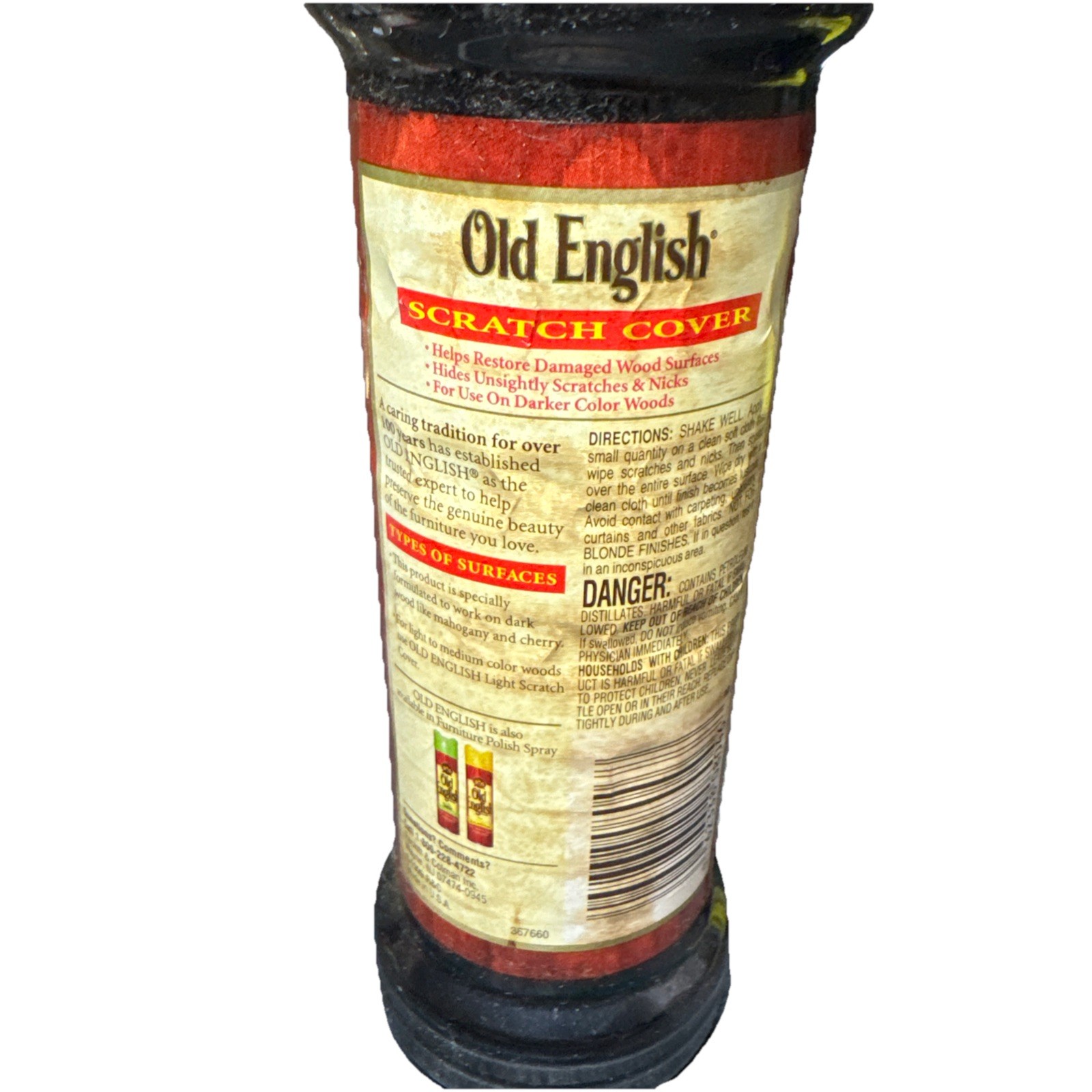 Old English Scratch Cover Vintage Red Cap for Dark Woods 8oz Bottle 95% Prop
