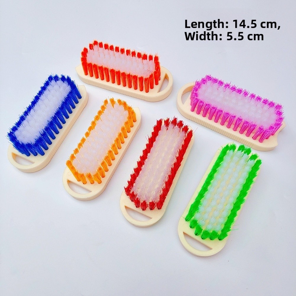 Plastic Stiff Bristle Brush for Shoes Laundry Cups Crevices Compact 14.5cm