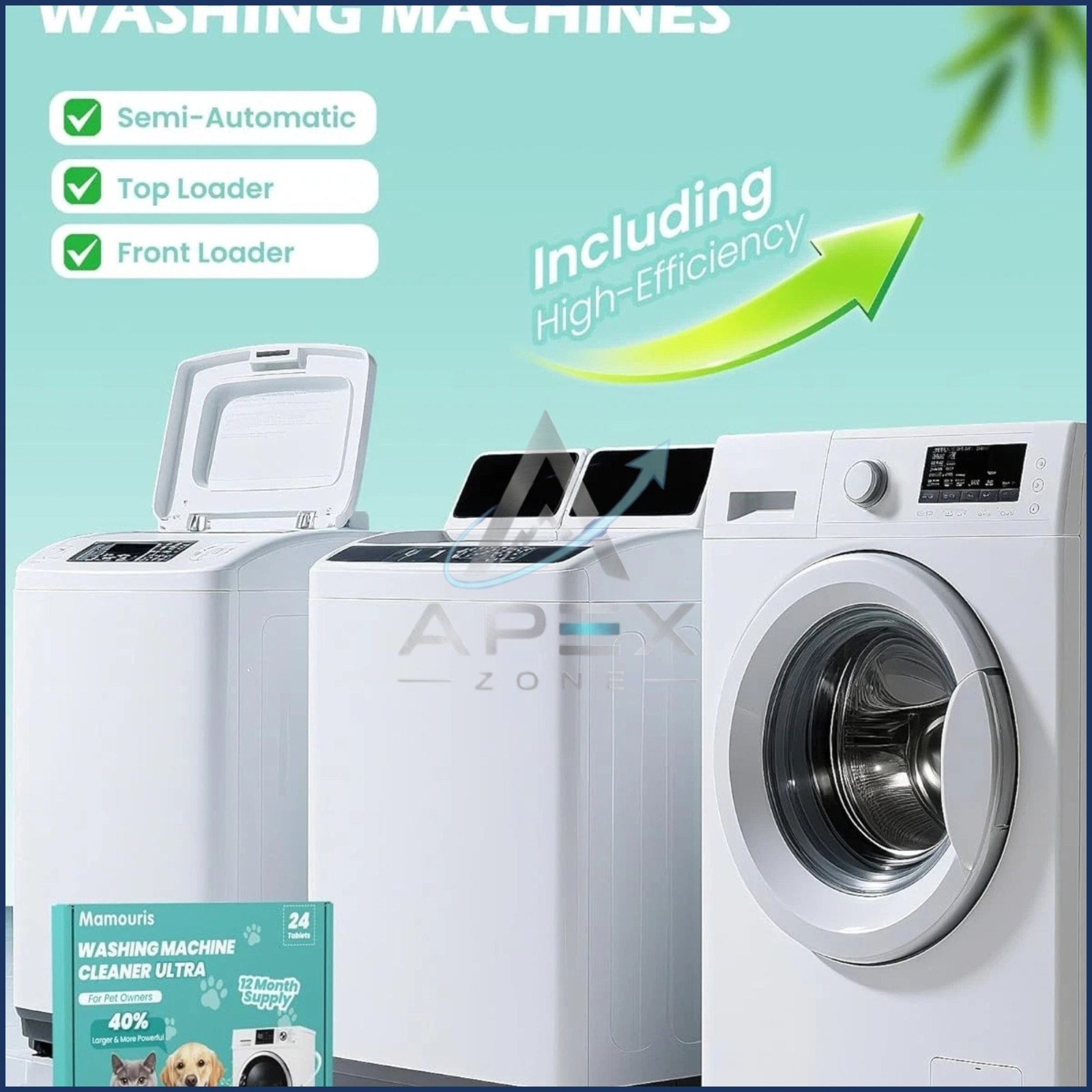 Uproot Clean Washing Machine Cleaner Tablets – 24 Pack for a 12 Month Supply. Fo