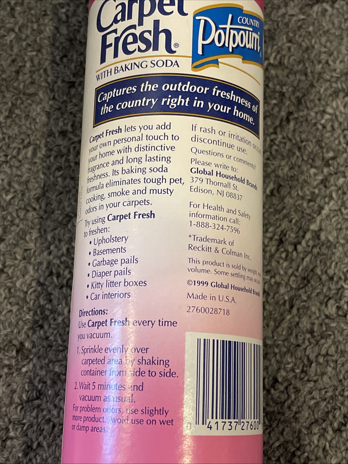 Carpet Fresh Country Potpourri Scent Carpet Odor Eliminator 14 oz. Powder 1999