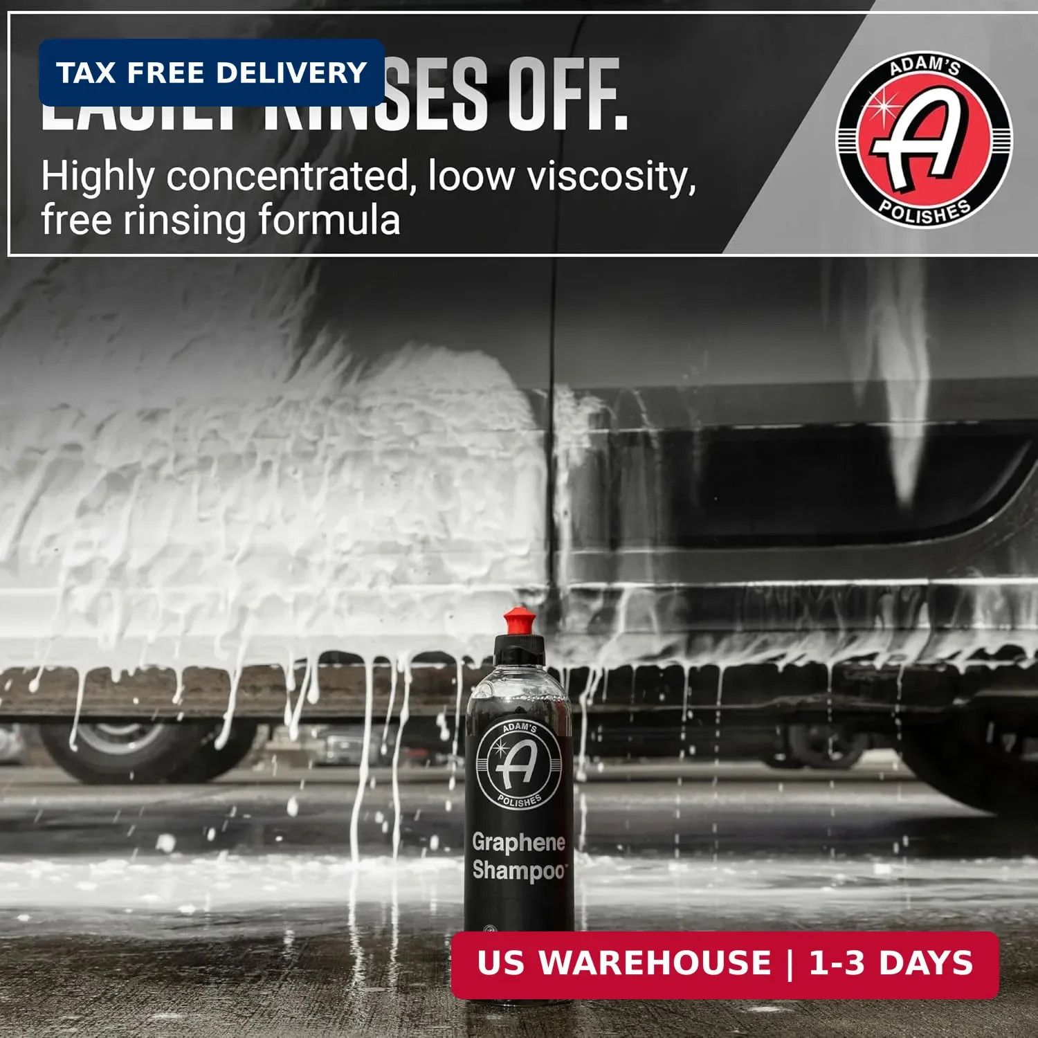 Adam’s Polishes Graphene Shampoo Gallon, Graphene Ceramic Coating Infused Car Wa