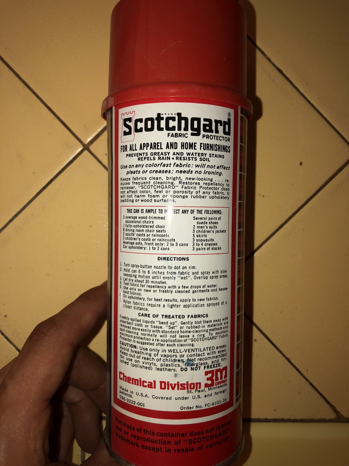 Scotch Guard empty bottle Fabric Protector Spray 3M 16 oz. 1960’s