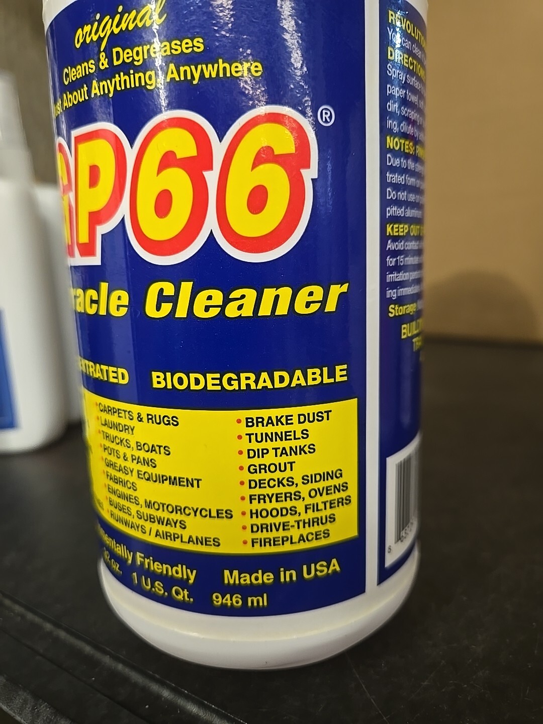 GP66 Green Miracle Cleaner and Degreaser 32FL OZ Bottle With Sprayer- LOT OF 3