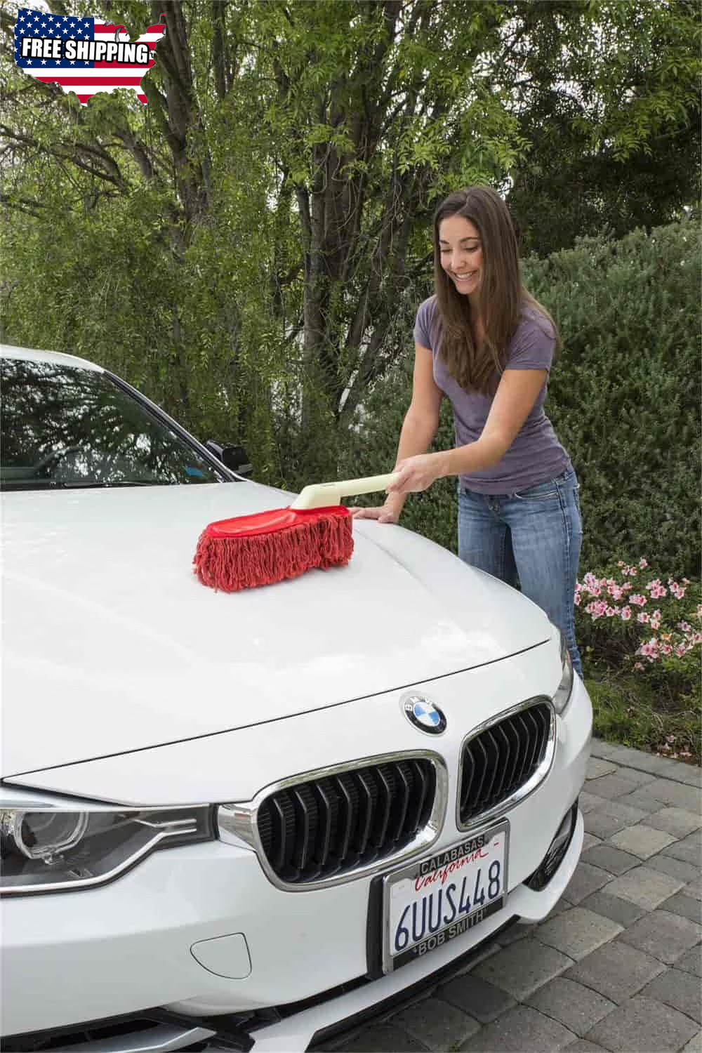 (2 Pack) with Plastic Handle and Wax Treated Cotton Mop Removes 💪👌