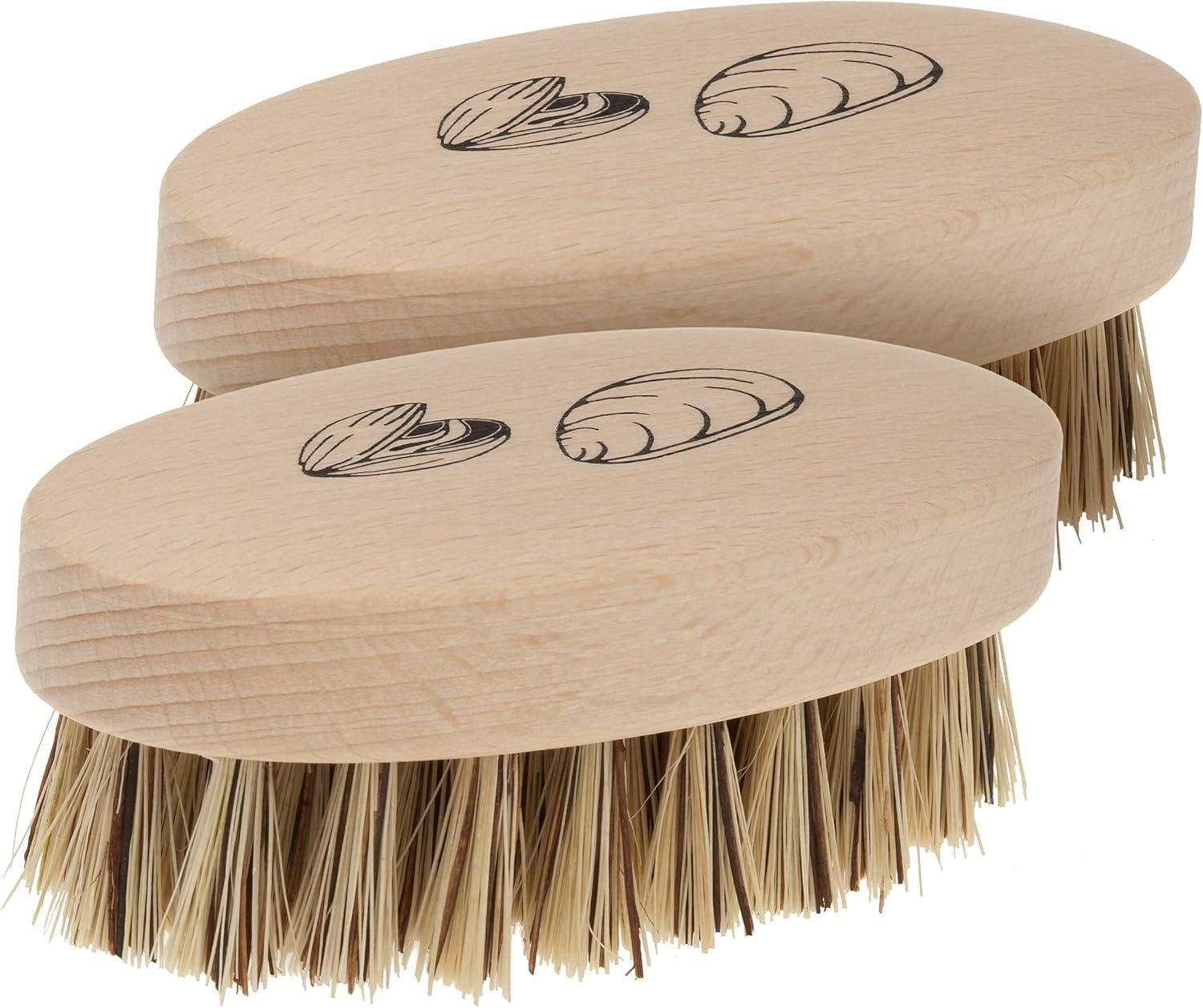 Mussel Brush with Beechwood Handle, 3-3/4-Inches, Set of 2 – Brush for Scrubbing