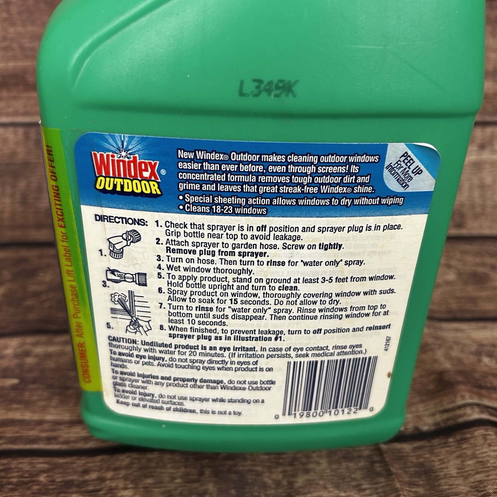 Vintage Windex Outdoor Window Glass Concentrate 32 Oz 1997 Mostly Full