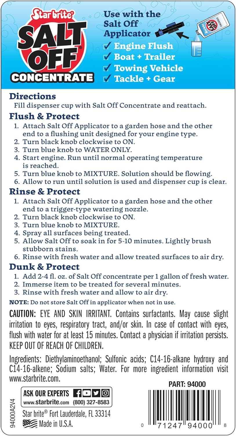 STAR BRITE Salt off Kit – Applicator & 32 OZ Concentrate for Marine Engine Flush