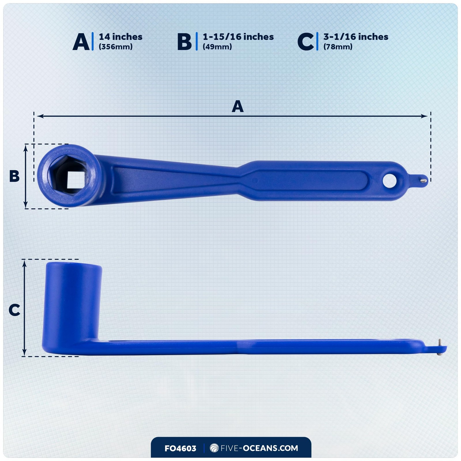 Five Oceans Prop Wrench, Floating Boat Propeller Wrench 1 1/16 Inches Nuts fo…