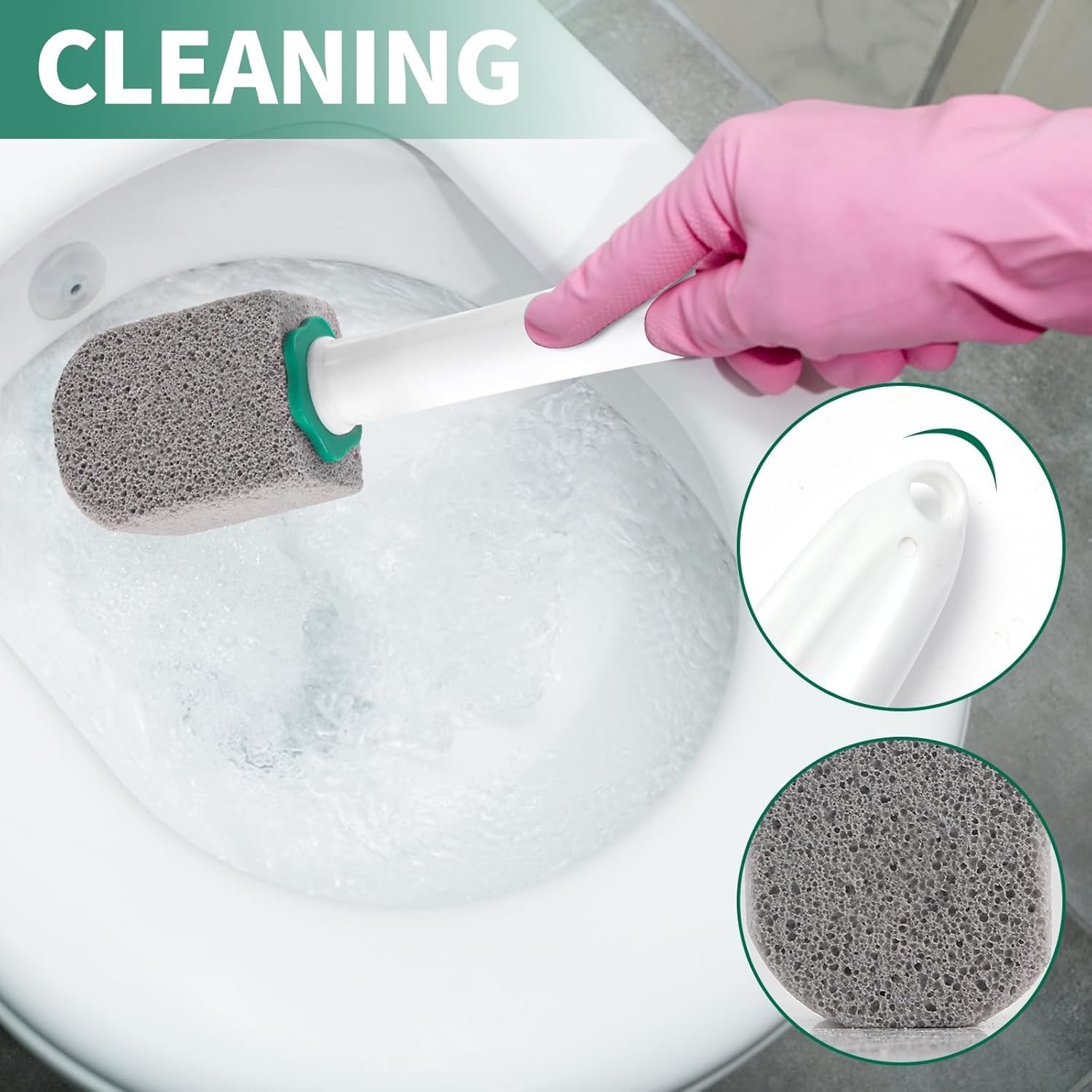 Pumice Stone Toilet Cleaner with Long Handle,Pumice Toilet Scrubber Toilet Bo…