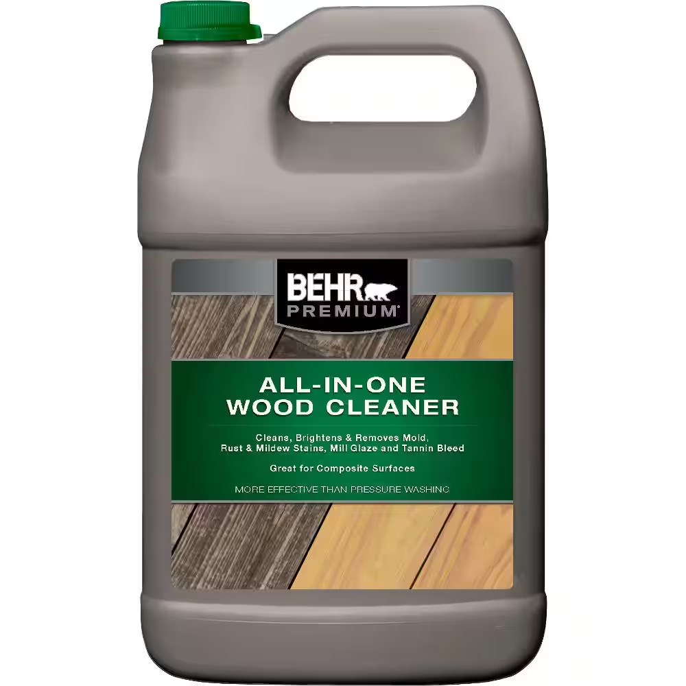 BEHR PREMIUM 1 gal All-In-One Wood and Deck Cleaner, Mold & Mildew Stain Remover