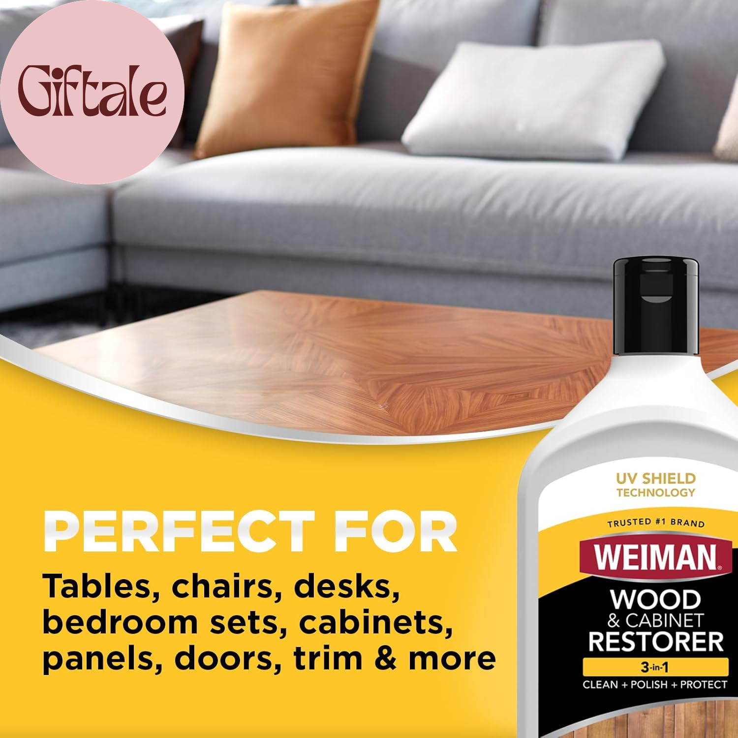 Wood and Cabinet Restorer 3-In-1 Bundle – Removes Dirt, Residue, Dust, Reduces S