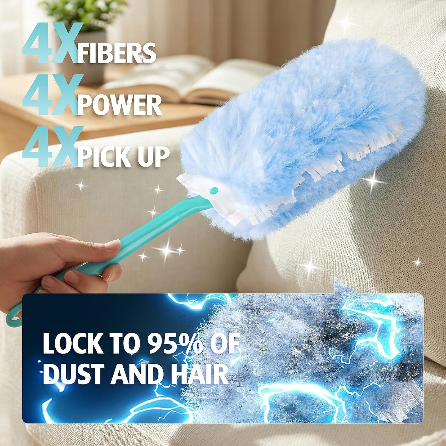 Duster Refill for Swiffer Duster, 30 Count Heavy Duty 2 Side 360° Duster Refills