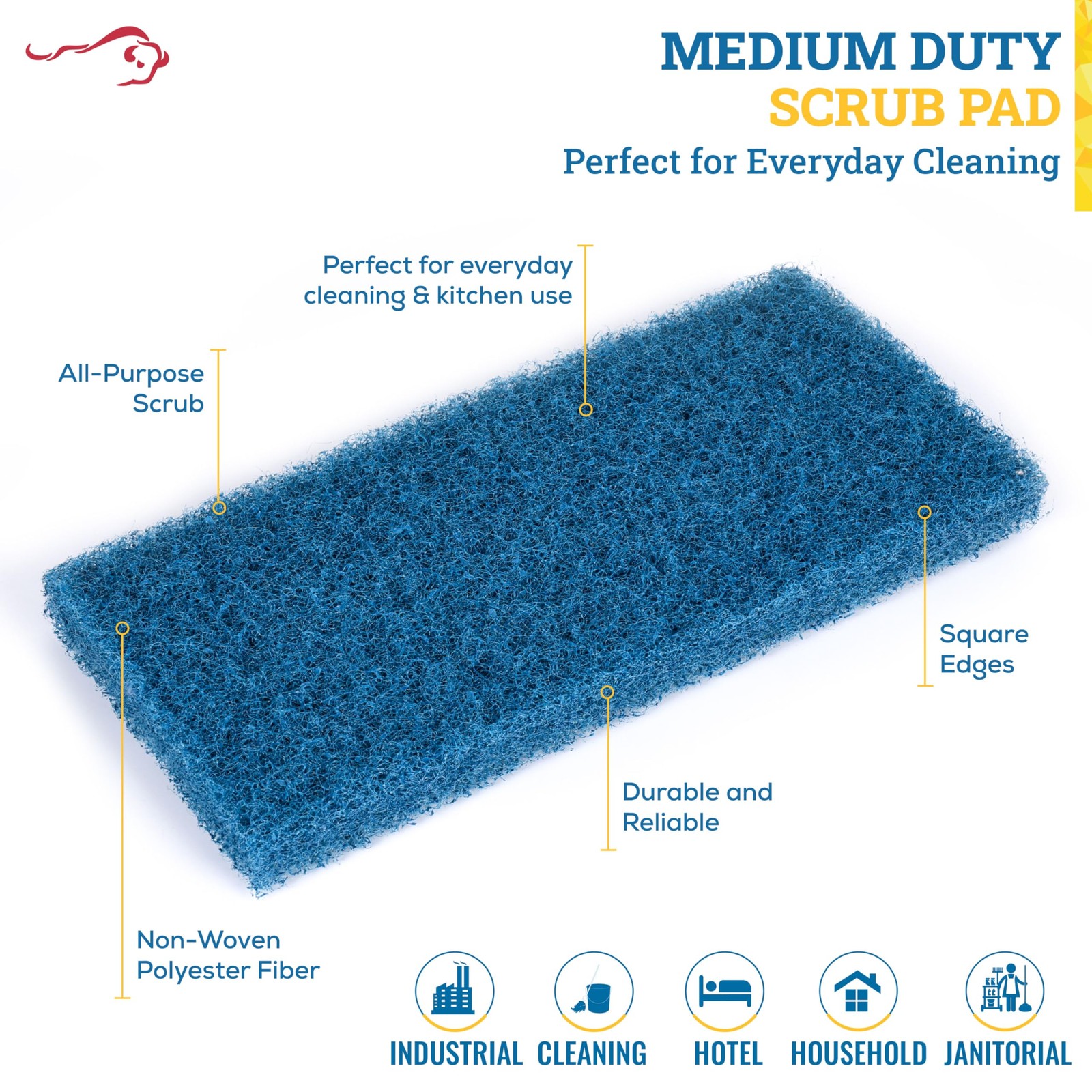 Medium Cleaning Pad | Medium Duty Scrub, Eco-Friendly, General Cleaning