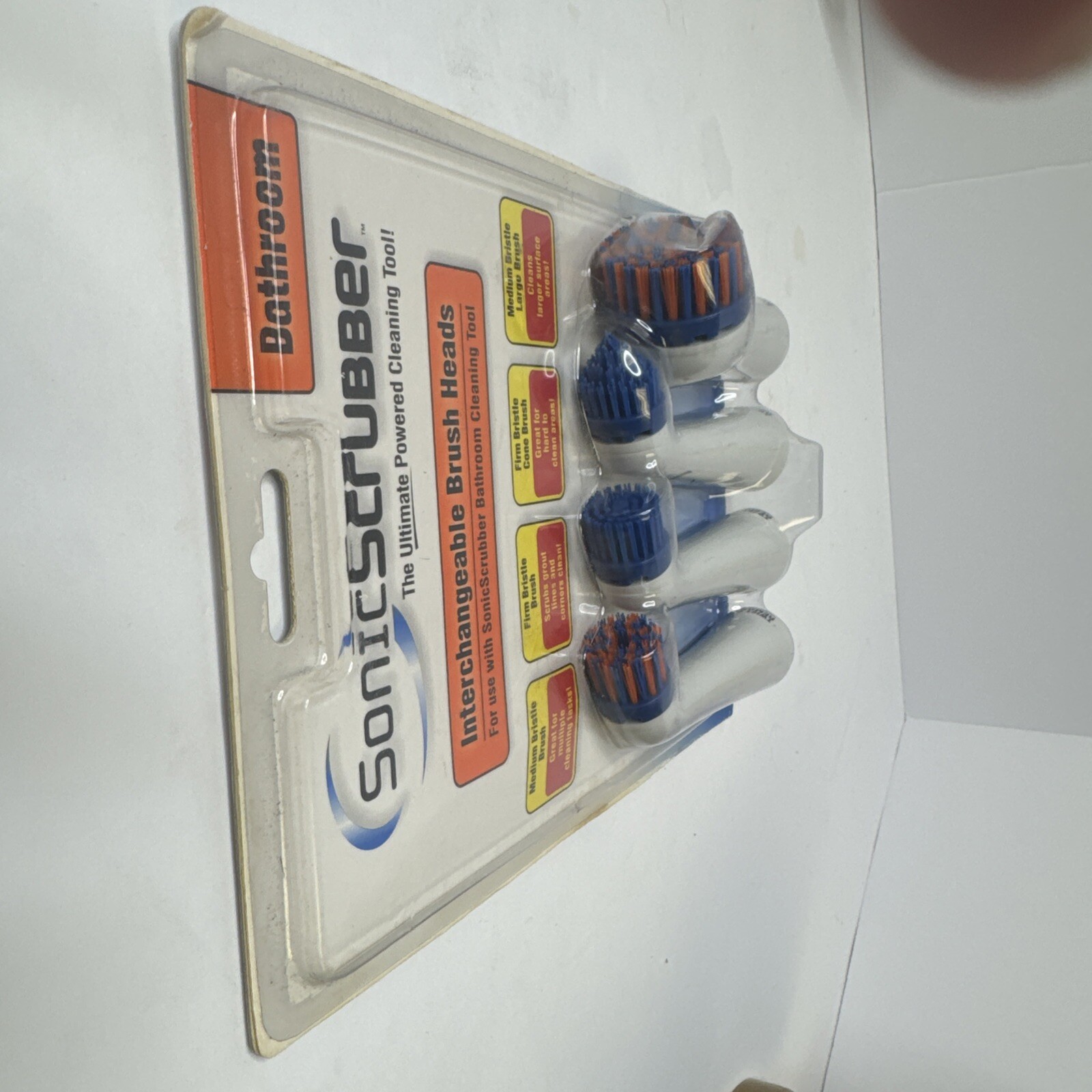 Sonic Scrubber Bathroom Power Cleaner 4 Interchangeable Brush Head Replacements